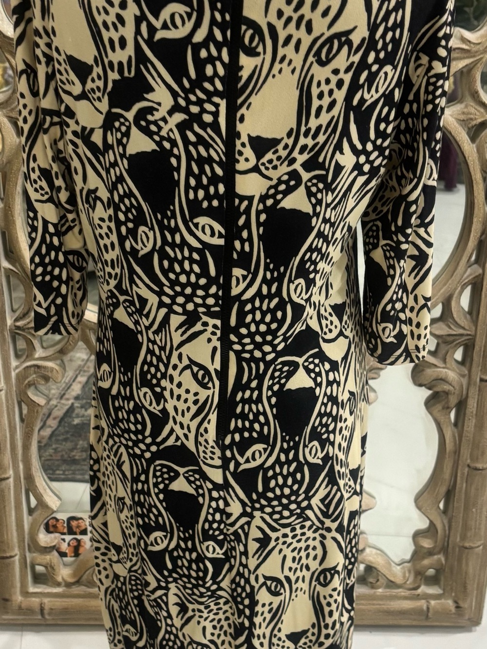 FARM Rio Black and Cream Leopard-Print Long Sleeve Maxi Dress - Picture 2 of 3